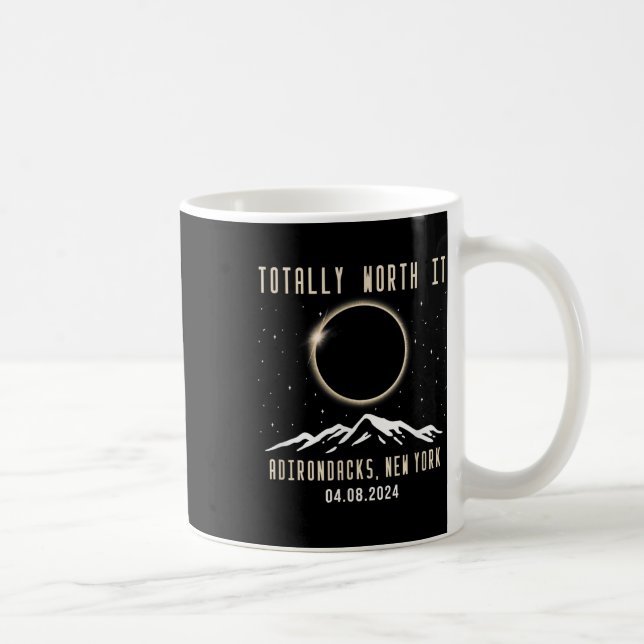 Taza De Café Eclipse solar total de Nueva York 2024 (Derecha)