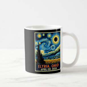 Taza De Café Eclipse solar total de Ohio 2024 Noche estrellada
