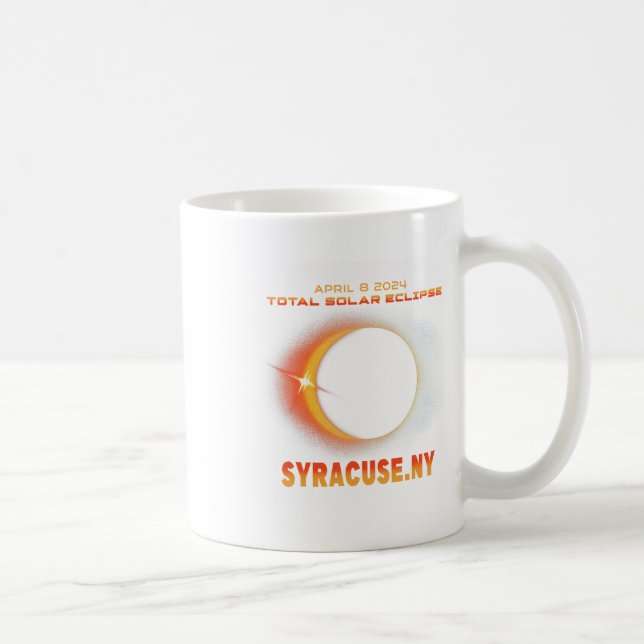 Taza De Café Eclipse solar total de Syracuse en Nueva York 2024 (Derecha)