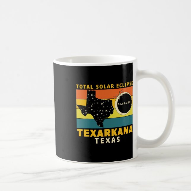 Taza De Café Eclipse solar total de Texas 2024 (Derecha)