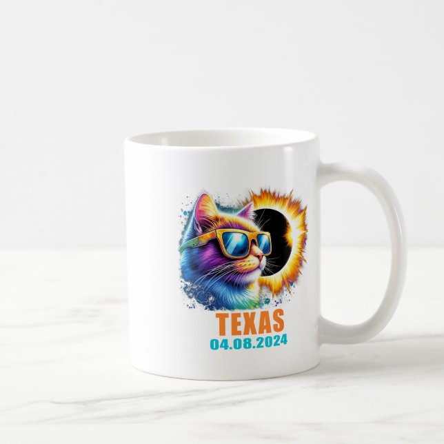 Taza De Café Eclipse solar total de Texas 2024 Eclipse solar de (Derecha)