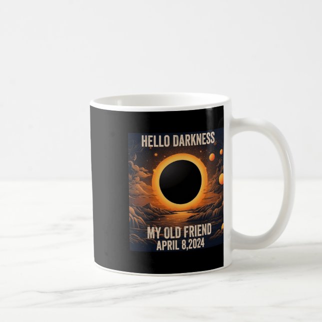 Taza De Café Eclipse Solar Total Hola Oscuridad Mi Viejo Amigo! (Derecha)