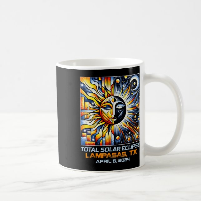 Taza De Café Eclipse solar total Lampasas Texas (Derecha)