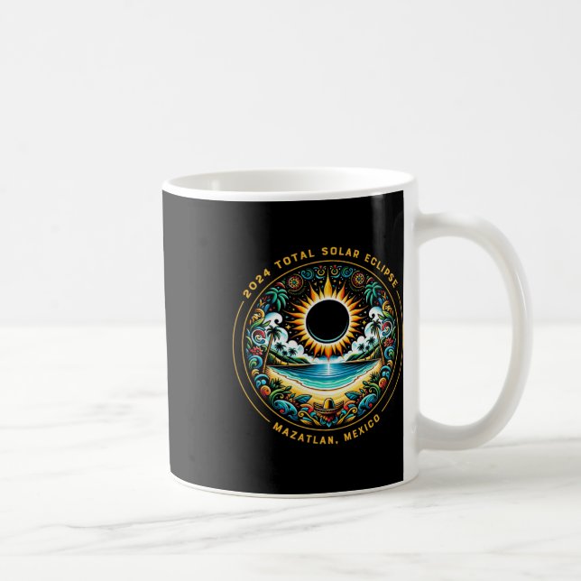 Taza De Café Eclipse solar total Mazatlán México - Playa mexica (Derecha)