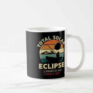 Taza De Café Eclipse Solar Vintage 2024 Totalidad Pesca Abril