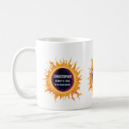 Taza De Café Eclipse Total de Sol Acuarela en Énfasis 2026 Nomb