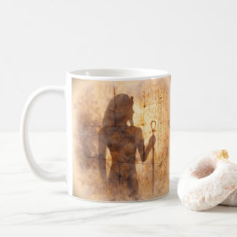 Taza De Café Eco del Faraón Acuarela Artística Egipcia