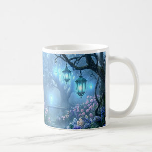 Taza De Café Ecos brumosos del jardín de la niebla azul