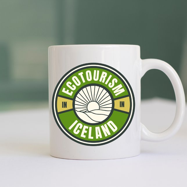 Taza De Café Ecoturismo Nórdico Islandia Green Slow Travel Logo (Subido por el creador)