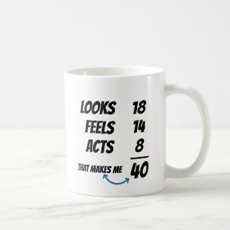Taza De Café Ecuación de Edad Personalizada Divertida Cumpleaño