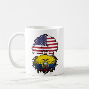 Taza De Café Ecuador: Bandera de raíces de árboles norteamerica