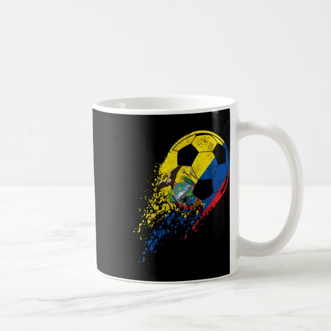 Taza De Café Ecuador Ecuadorian Flag Footll Player  (Derecha)