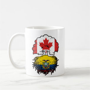 Taza De Café Ecuador Ecuatoriano Canadá Árbol Roots Bandera