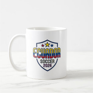 Taza De Café Ecuador Fútbol 2026 Fútbol Negrita Tipografía País