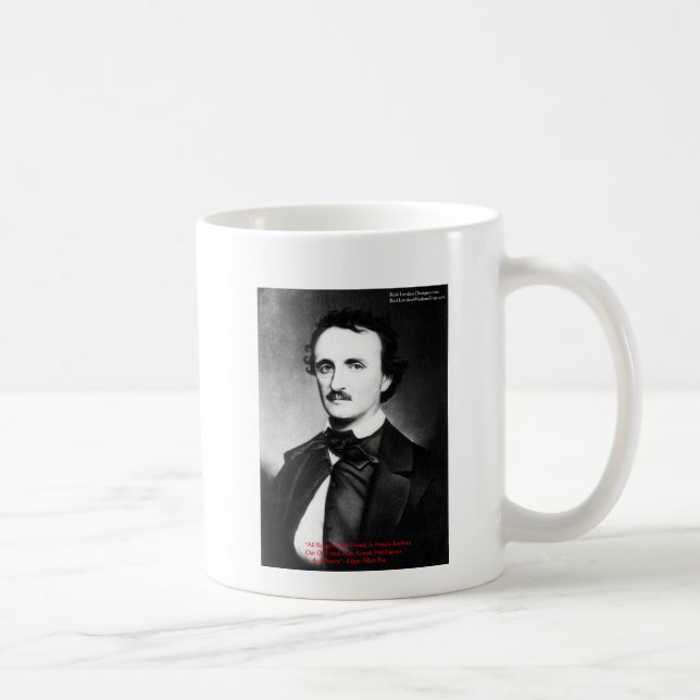 Taza De Café Edgar Allen Poe "Religión es" Wisdom Cita Regalos (Derecha)
