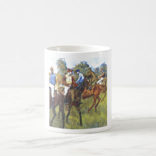 Taza De Café Edgar Degas - árboles Rennpferde del jinete de los