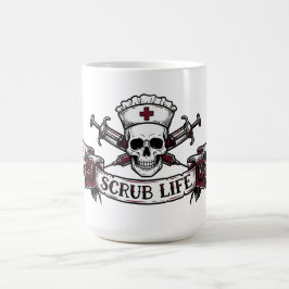 Taza De Café Edgy Tattoo Skull Nurse Scrub Life 