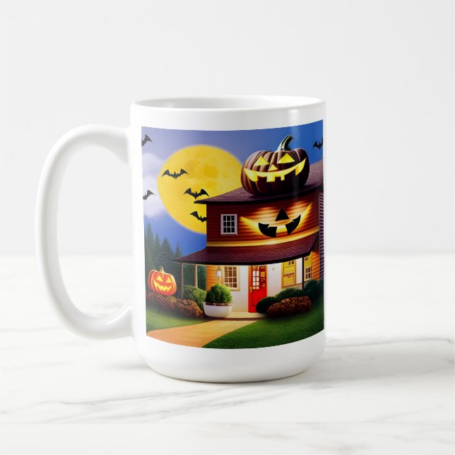 Taza De Café Edición de Halloween - Bombilla de café blanco (Izquierda)