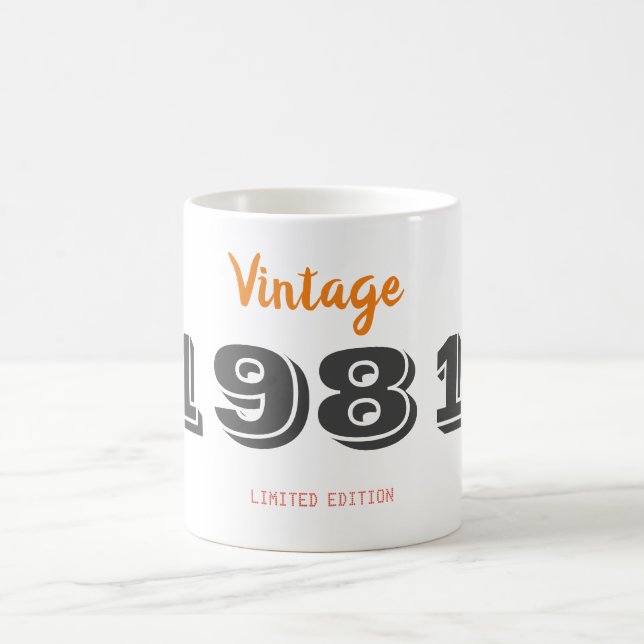 Taza De Café Edición limitada de 1981 40º regalo de cumpleaños (Centro)