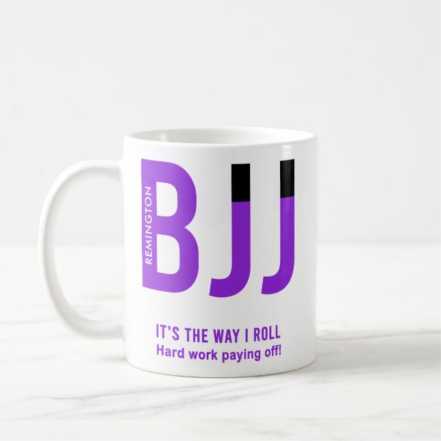Taza De Café Edición personalizada del cinturón púrpura de BJJ  (Izquierda)