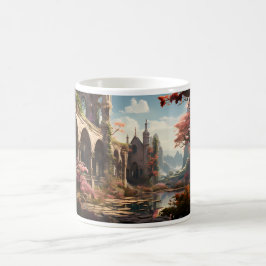 Taza De Café Edificio Abandonado En El Mundo De La Fantasía