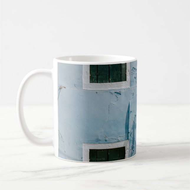 TAZA DE CAFÉ EDIFICIO DE 2 PLANTAS DE CONCRETO AZUL (Izquierda)