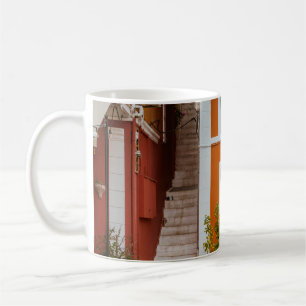 Taza De Café EDIFICIO DE CONCRETO naranja BLANCO Y GRIS