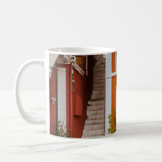 Taza De Café EDIFICIO DE CONCRETO naranja BLANCO Y GRIS (Izquierda)