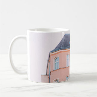 Taza De Café EDIFICIO DE CONCRETO naranja Y BLANCO