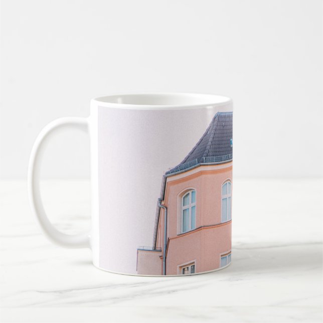 Taza De Café EDIFICIO DE CONCRETO naranja Y BLANCO (Izquierda)