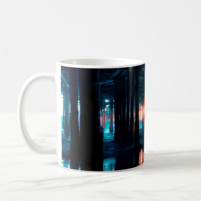 TAZA DE CAFÉ EDIFICIO DE INFRAESTRUCTURA METALIZADO NEGRA (Izquierda)