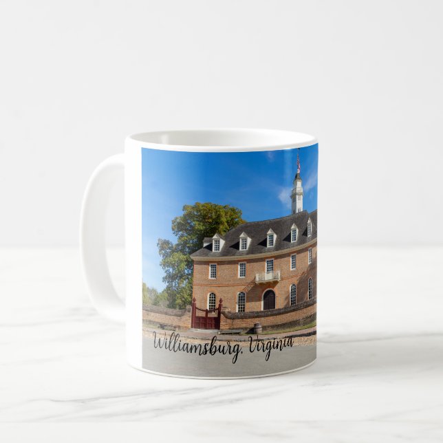Taza De Café Edificio del Capitolio en Colonial Williamsburg (Anverso izquierdo)