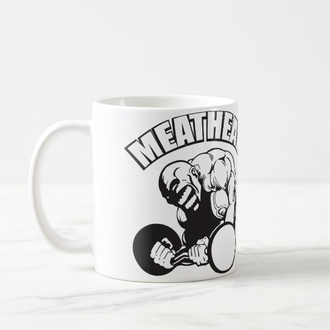 Taza De Café "Edificio del cuerpo" Humor - CABEZA DE CARNE (Izquierda)