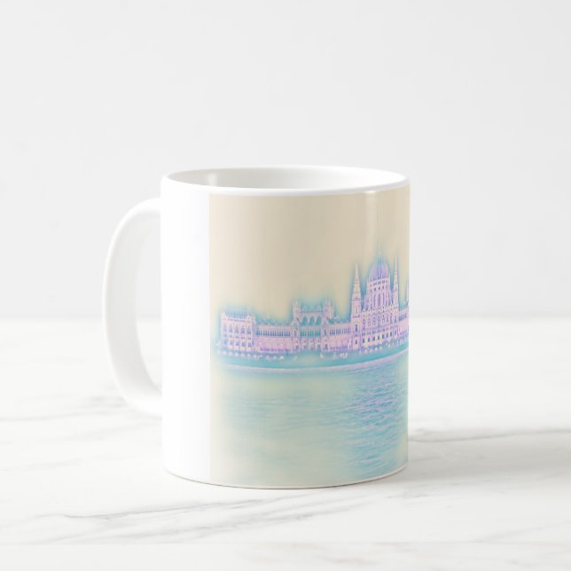 Taza De Café Edificio del Parlamento de Budapest Hungría (Anverso izquierdo)