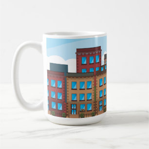 Taza De Café Edificios Brownstone