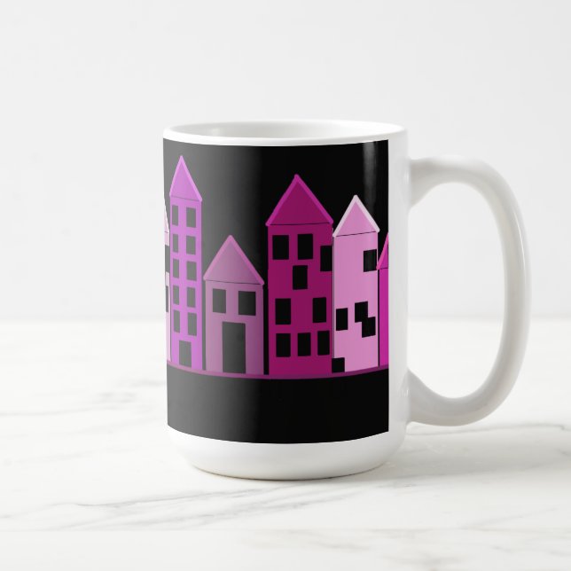 Taza De Café Edificios Coloridos (Derecha)