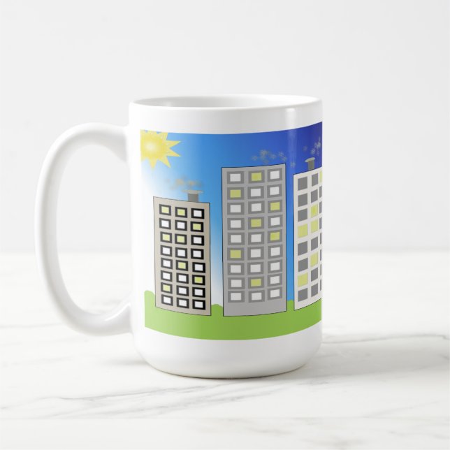 Taza De Café Edificios de oficinas de talla (Izquierda)