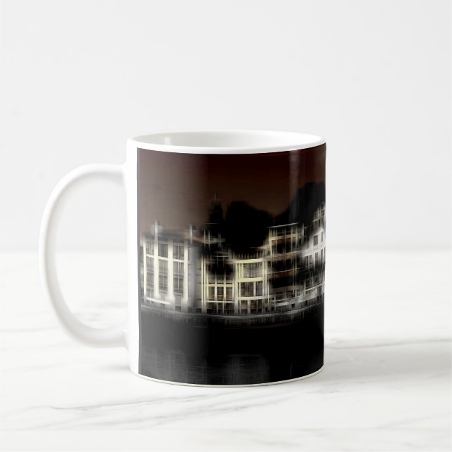 Taza De Café Edificios nocturnos efecto digital de la impresión (Izquierda)