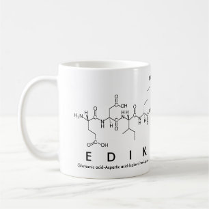 Taza De Café Edik peptide name mug