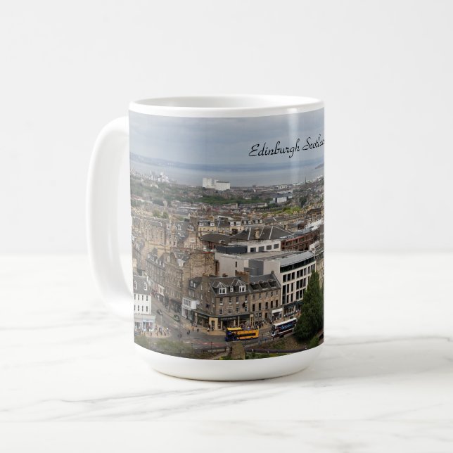 Taza De Café Edimburgo Escocia, Cityscape, fotografía (Anverso izquierdo)