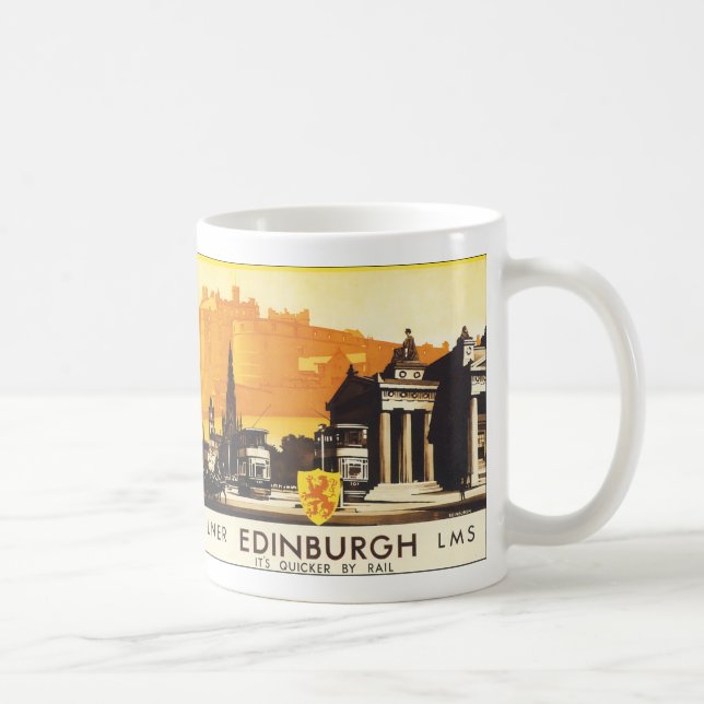 Taza De Café Edimburgo vía el poster del carril de LNER (Derecha)