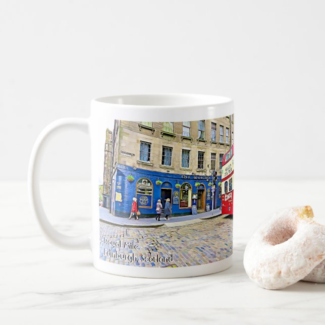 Taza De Café Edinburgh Pub (Con donut)