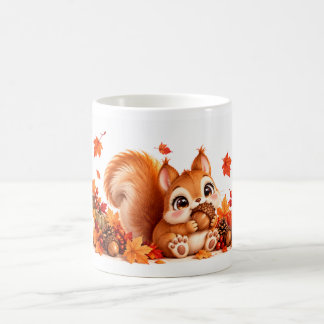 Taza de café editable de bellota adorable y hojas