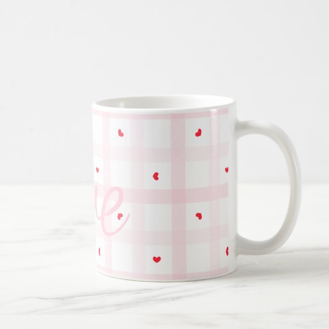 Taza De Café Editable Love Heart Pattern Cute Romantic Seamless (Derecha)