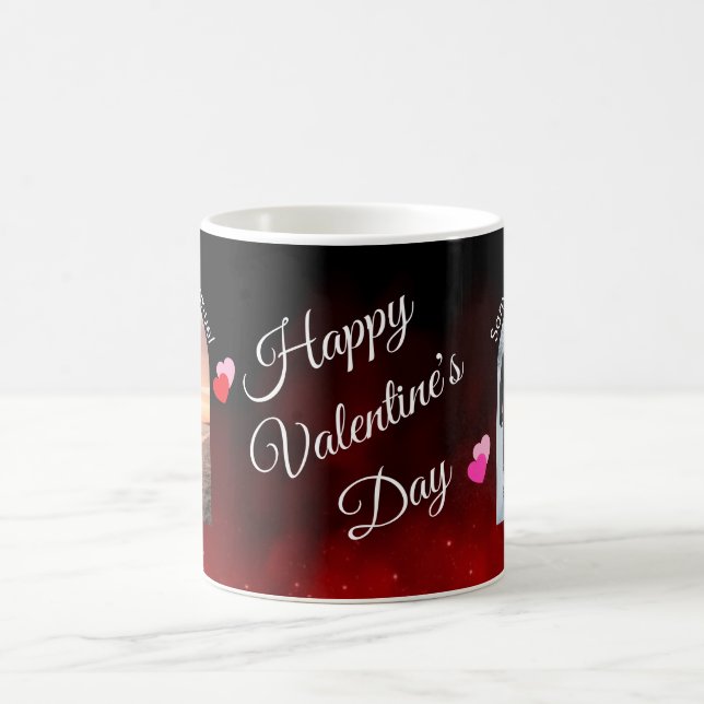 Taza De Café Editable Name Family Photo Valentine's (Centro)