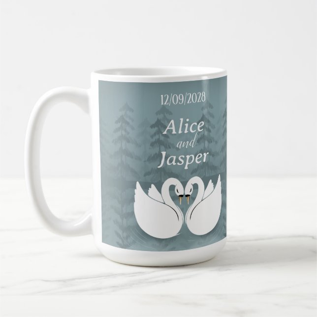 Taza De Café Editable Romantic and elegant wedding Sticker (Izquierda)