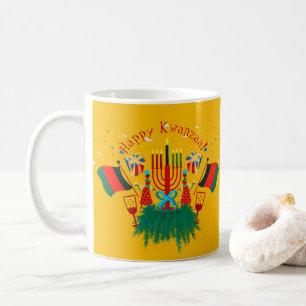 Taza De Café Editar Fiesta de Kwanzaa que coincida con texto