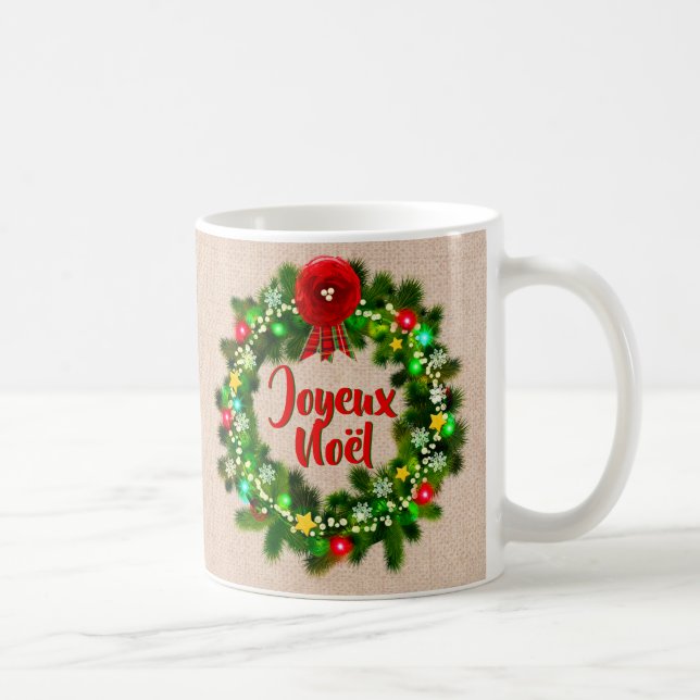 Taza De Café Editar Tasse de texto de joyeux Noël (Derecha)