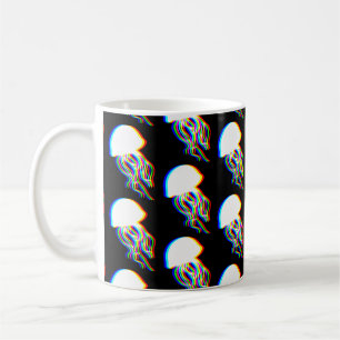 Taza De Café EDM Silhouette de Jellyfish Electrilizante Pattere