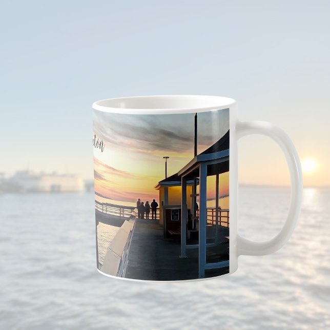 Taza De Café Edmonds Washington Pier al atardecer (Subido por el creador)